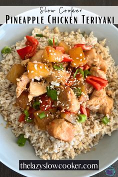 this slow cooker pineapple chicken teriyaki is an easy and delicious meal