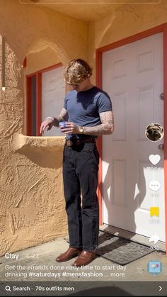 Men’s Outfit With Cowboy Boots, Cowboy Boot Mens Outfit, Dickies And Cowboy Boots, Calgary Stampede Outfits Men, Modern Western Fashion Men, Yallternative Mens, Masculine Men Outfit, Mens Boots Style Outfits, Cowboy Boots Mens Outfit