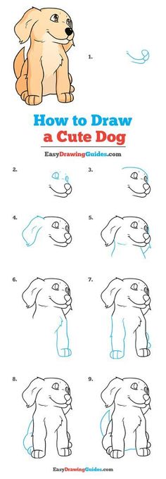 how to draw a cute dog step by step drawing instructions for kids and beginners