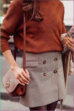 SHEIN fall outfit Chique Outfit, Fall Dress, Winter Outfits For Work, Meryl Streep, Casual Winter Outfits, Plaid Skirt, Work Outfits Women, Autumn Outfit, Style Dresses