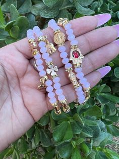 Pink Beaded Evil Eye Bracelets As Gift, Spiritual Gift Stretch Bracelet, Handmade Good Luck Bracelets, Spiritual Evil Eye Bracelet With Letter Beads As Gift, Spiritual Evil Eye Bracelet With Round Beads For Friendship, Pink Evil Eye, Eye Bracelets, Friend Gifts, Eye Bracelet