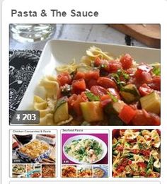 an image of a website page for pasta and the sauce