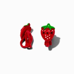 Create a summer-inspired look with these clip-on earrings. The clip-on designs have fuzzy strawberries with a puckered up face. Closure: Clip onMaterial: Metal, polyester - Claire's Fuzzy Strawberry Clip-On Earrings Cute Clip On Earrings, Piercing Kit, Fashionable Jewelry, Jewelry And Accessories, 14kt Gold, Diamond Studs, Clip On, Strawberries, Ear Piercings