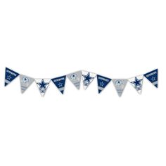 the new york giants pennant is hanging from a line on a white background with blue and silver trim