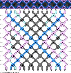 an image of a knitted pattern with different colors and patterns on the same side