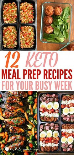 keto meal prep with text overlay that reads 19 keto meal prep recipes for your busy week