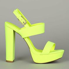 Cute Neon Platform Heels. Some Say It's Yellow And Some Say It's Green.. Either Way They Are Neon And Hot! Perfect For Summer. Open Toe With Slingback. Buckle Closure. Platform Block Heel. Heel Height 5.25" And Platform 1.25" I Also Have Neon Pink Available Lime Green Heels For Spring Party, Lime Green Heels For Spring, Spring Lime Green Heels, Yellow Platform Heels With Block Heel, Neon Yellow Party Heels In Synthetic Material, Chic Neon Yellow Heels, Neon High Heel Summer Shoes, Neon High Heels For Summer, Neon Yellow Heels For Summer Parties