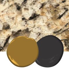 two different colors of granite with one black and the other gold