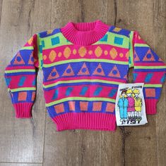 Featuring A Super Cute Vintage New Old Deadstock Youth Jet Set Mult Colored Acrylic Sweater. This Fun Sweater Was Made In The Usa And Has All The 80s And 90s Vibes. It Has It's Original Tag Still Attached, The Colors Are Super Vibrant And Looks Like It Was Just Bought From The Store. This Sweater Is In Excellent Condition And Is Ready To Be Added To Your Little One's Closet Today! Brand: Jet Set Size: Small (4/5) Fabrication: 100% Acrylic Measurements: Taken Flat And Are Approximate Pit To Pit: 80s Knit Sweater, 1980s Kids, Fun Sweater, 80's Fashion, H&m Baby, 80s Sweater, Colored Acrylic, Spelling Bee, Acrylic Sweater