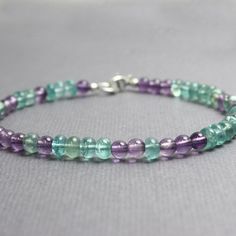 Apatite and Amethyst Bracelet Blue Amethyst Bracelets With Natural Stones, Blue Amethyst Bracelet For Healing, Fluorite Gemstone Bracelets With Round Beads, Blue Amethyst Hand-strung Jewelry, Blue Amethyst Gemstone Bracelet, Apatite Jewelry, Beaded Braclets, Adult Jewelry, Handmade Jewelry Ring