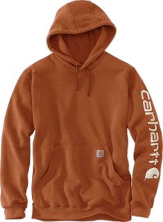 Wear the Carhartt® Men’s Midweight Sleeve Logo Hoodie while you grill your hard-earned venison. Spandex-reinforced rib-knit cuffs and waistband trap heat and allow freedom of movement. You can adjust the hoodie via the draw cord closure. Warm your hands in the front pocket. Cahartt’s logo decorates a patch on the front pocket while “Carhartt” is screen printed on the sleeve. p> FEATURES: Men’s Midweight Hooded Sweatshirt Spandex-reinforced rib-knit cuffs and waistband Attached hood with draw-cor Carhartt Logo, Carhartt Hoodie, Men Carhartt, Hooded Sweatshirt Men, Mens Hooded, Carhartt Mens, Signature Logo, Graphic Hoodies, Hoodie Fashion