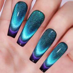 маникюр Rainbow Cats Eye Nails, Magnetic Polish Designs