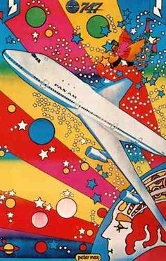 an advertisement for the new york jets airliner, featuring a large airplane flying through space