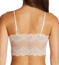 This cropped cami bralette will give you the sexy look you want for a fun night out. Or, you can wear this style underneath your top for comfortable support. Unlined (unpadded) cami bralette is wireless for light support. See-through lace has scalloped edges for a sophisticated touch. Elastic spaghetti straps fully adjust in back with coated metal hardware and have restricted stretch. Pullover styling. Made in the USA. Please note: Model is wearing nipple covers (not included) for modesty. Only Only Hearts, Cropped Cami, Scalloped Edges, Metal Hardware, Pullover Styling, Bralette, Spaghetti Strap, Night Out, Spaghetti