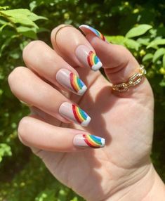 Bi Pride Nails Designs, Bi Nails, June Nail Ideas, Pride Nail Ideas, Subtle Pride Nails, Pride Fits, Nails Subtle, Reverse French Nails, Pride Nail