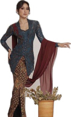 Kebaya Simple, Model Dress Kebaya, Batik Dress Modern, Kebaya Wedding, Kebaya Modern Dress, Modern Kebaya, Batik Modern, Fashion Dresses Formal, Kebaya Dress