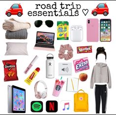 there are many items that can be found in the road trip essentials v box