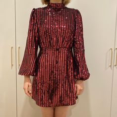 Rixo Pink And Red Sequin Mini Dress. Long Sleeves, Zips In Back. Size M Red Sequin Mini Dress, Dress Long Sleeves, Red Sequin, Sequin Mini, Pink And Red, Sequin Mini Dress, Dress Long, Sequin Dress, Pink Red