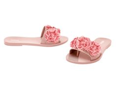 Flowers are forever front and center in the Babe Springtime slides. Romantic flower embellishments top this minimalist poolside style staple, making it that much more special. Plus, a hidden thong under the wide strap keeps things comfortably secure when making a splash. Pink Spring Poolside Sandals, Pink Sandals For Spring Poolside, Pink Sandals For Poolside Spring, Chic Poolside Sandals For Spring, Adjustable Sandals For Pool And Spring Season, Punk Love, Poolside Style, Punk Movement, Poolside Fashion