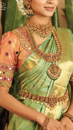 Marriage Jewellery, South Indian Bride Saree, South Indian Bridal Jewellery, Wedding Jewellery Designs, Bridal Jewellery Set, Bridal Jewellery Inspiration, Indian Wedding Jewelry Sets, Bridal Sarees South Indian