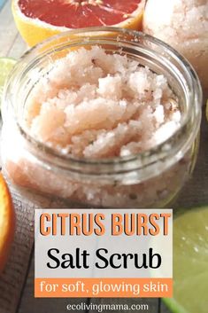 Grapefruit Body Scrub, Bath Salt Scrubs Diy Recipes, Salt Body Scrub Recipe, Citrus Body Scrub, Diy Scrubs