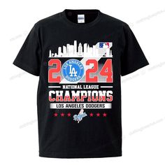 the los angeles dodgers t - shirt is black with red and white stars on it