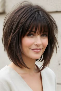 28+ Short Shag Haircuts 11 Short Shag Haircuts, Stacked Bob, Corte Bob, Cool Short Hairstyles, Bangs With Medium Hair, Short Shag, Bob With Bangs