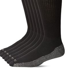 Dickies Men's Multi-Pack Dri-Tech Moisture Control Crew Socks 78% Cotton, 19% Polyester, 2% Spandex, 1% Nylon Imported Machine Wash Soft Breathable Moisture Control Fibers Arch Compression Support And Stability Ventilation Channels Enhance Air Flow Durable Reinforced Heel And Toe Fabric Content May Vary By Color Durable Black Socks For Winter, Black Non-slip Cotton Socks, Non-slip Black Cotton Socks, Comfortable Durable Black Socks, Black Crew Socks, Tech Crew, Work Socks, Black Socks, Calf Socks