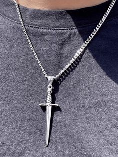 ⚡Buy 2023 Punk Skeleton Dagger Pendant Necklace Silver ONE SIZE under $8.00 in Necklaces at AnotherChill.com Online. Color: Silver. Size: One Size. Composition: Stainless Steel. Style: Casual. ✓2023 S/S OUTFITS. Check reviews and buy Punk Skeleton Dagger Pendant Necklace today. Punk Skeleton, Dagger Necklace, Goth Necklace, Edgy Jewelry, Pendant Necklace Silver, Punk Jewelry, Sparkle Jewelry, Mens Pendant, Necklace Online