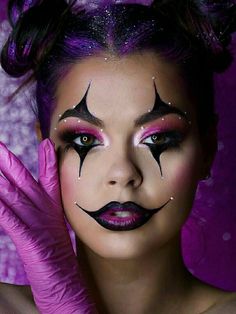 Jester Makeup, Creepy Clown Makeup, Cute Clown Makeup, Circus Makeup, Halloween Makeup Clown, Holloween Makeup