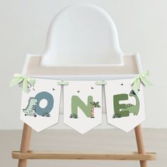 ENJOY 50% OFF on 3 or more items (Promo Code : DISCOUNT50). You can apply it for a discount at "Apply shop coupon codes" at checkout. * This Editable Dinosaur First Birthday ONE High Chair Banner is a great way to celebrate the first year of a child's life. Having a design that shows how much they've grown over their first year is perfect for displaying during their first birthday party. MATCHING ITEMS: https://www.etsy.com/nz/shop/PartyWithFunStore?search_query=H024 MATCHING BUNDLE(Any age): ht Invitations Ideas, Birthday One, Baby Boy First Birthday, First Birthday Themes, Baby Boy 1st Birthday, Dino Birthday, Dinosaur Birthday Party