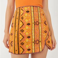 Free People Cleo Faux Wrap Mini Skirt Effortlessly Chic, This Printed Wrap Skirt From Free People Adds A Charming Touch To Your Wardrobe. 15" Length Unlined Faux Wrap Angled Hem Hidden Back Zipper Tie Detail At Left Side Machine Wash Brand New, With Tags. Sample Items May Be Missing Linen Tags Or Parts Of Brand Tags. Gold Mini Skirt, Color Block Skirt, Blue Mini Skirt, Velvet Mini Skirt, Wrap Mini Skirt, Free People Skirt, Sequin Mini Skirts, Denim And Lace, Free People Denim