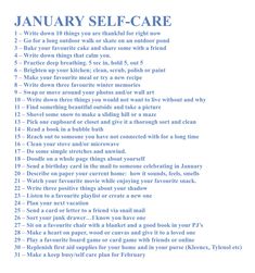 A Positivity and Self-Care Calendar for January – The Craftiest Workshop How To Stay Mentally Healthy, January Self Care Challenge 2024, January To Do List, Mental Cleanse Challenge, January Checklist, Self Care Calendar, January Goals, January Recipes, January Ideas