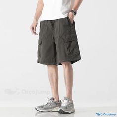 OrcaJump - Lightweight Basketball Running Shorts for Outdoor Sports and Casual Activities Solid Cargo Pants With Built-in Shorts For Outdoor Activities, Cargo Pants With Built-in Shorts For Outdoor Activities, Sports Cargo Bottoms With Short Length, Sporty Cargo Pocket Bottoms In Short Length, Sports Cargo Shorts, Khaki Shorts For Outdoor Activities, Khaki Sports Bottoms With Cargo Pockets, Khaki Short Pants For Outdoor Activities, Casual Breathable Cotton Athletic Shorts