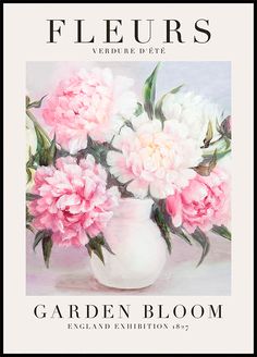 the front cover of a magazine with flowers in a white vase on top of it