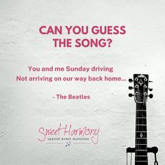 an image of a guitar with the words can you guess the song? on it