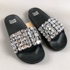 Up For Sale Brand New Condition Madden Nyc Women’s Embellished Lug Footbed Sandals Conditions: Brand New Condition With Tag Color: Black Country/Region Of Manufacture: China Materials: All Manmade Materials Smoke And Pet Free Business. Please See The Photos Above My Listing For More Details And Measurements. Colors May Vary Slightly Due To Lightning And Or Different Device Resolution. We Ship Most Items The Same Day With Tracking Numbers And Confirmation However Some Items Will Ship The Next Day Trendy Embellished Sandals With Round Toe, Trendy Embellished Round Toe Sandals, Black Suede Dress, Nike Flip Flops, Beige Wedges, Madden Nyc, Studded Shoes, Tory Burch Sandals, Footbed Sandals