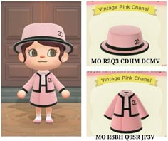 an animal crossing character is wearing pink clothing