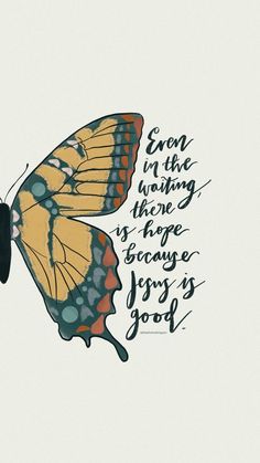 a yellow and black butterfly with a quote on it