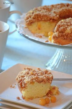 a piece of cake sitting on top of a white plate