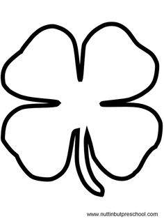 a four leaf clover is shown in black and white