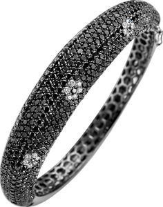 Luxury Black Bracelets For Wedding, Fine Black Jewelry Bracelet, Black Diamond Bracelet Jewelry, Formal Black Fine Jewelry Bracelets, Black Diamond Bangle Bracelet, Formal Black Diamond Bracelets, Formal Black Diamond Bangle Bracelet, Black Diamond Bracelets For Formal Occasions, Luxury Black Bangle Jewelry