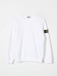 Sweater STONE ISLAND JUNIOR Kids color White Stone Island Sweater, Stone Island Junior, Italian Fashion Designers, White Sweater, Kids Sweater, Stone Island, White Stone, White Sweaters, Italian Fashion