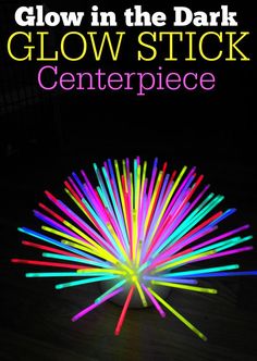 the glow stick centerpiece is brightly colored