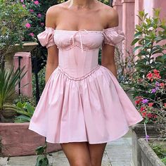 Short Puff Sleeve Corset Mini Dress – Free From Label Backless Corset, Puff Sleeve Mini Dress, Corset Mini Dress, Bandeau Dress, Backless Mini Dress, Mini Dresses For Women, 2024 Fashion, Chic Sundress, Evening Attire