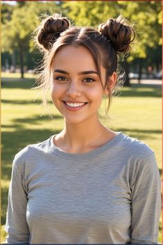 Discover 18 space buns for short hair that are cute and trendy. These 18 space buns for short hair are perfect for adding a playful touch to your look. Whether you’re heading to a festival or just want a fun everyday style, these 18 space buns for short hair offer creative and stylish options. Easy to create and maintain, these 18 space buns for short hair will keep you looking fresh and fashionable. Embrace the charm of these 18 space buns for short hair and find your new favorite hairstyle. Space Buns With Bows, Buns Short Hair, Space Buns With Bangs, Space Buns Short Hair, Space Buns Hairstyles, Easy Space Buns, Hair Space Buns, Space Bun Hairstyles, Seussical Jr