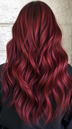 21 Hottest Deep Cherry Red Hair Style Ideas From Subtle To Bold Red Hair Dark Roots, Deep Cherry Red Hair, Cherry Red Hair Color, Hair Color Cherry Coke, Cola Hair, Cherry Cola Hair, Red Hair Color Ideas, Gothic Hair, Red Hair Inspiration