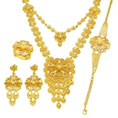 Dubai Gold Necklace, Gold Jewellery Set, Prom Jewelry Sets, Dubai Gold Jewelry, Art Traditional, Jewelry Set Design, Gold Jewelry Sets, Bollywood Jewelry, Gold Designs