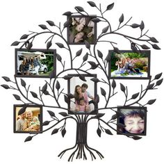 a family tree with four pictures on it