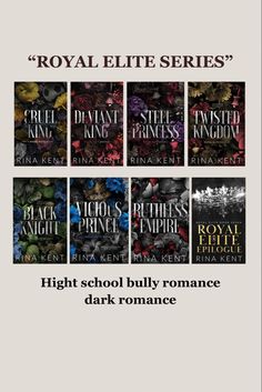 the cover to royal little series, which includes four books in black and white colors